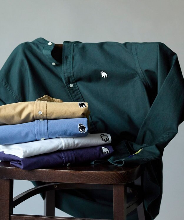 J.PRESS MEN このさりげなさが大人気【IVY COLLECTION】【UNISEX】バックブルオックスガーメントダイ シャツ ダークグリーン系