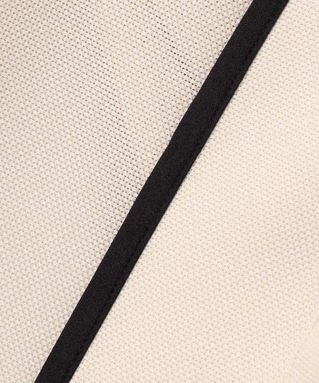 ANY SIS S シアーメッシュ ノーカラージャケット ライトベージュ×ブラック