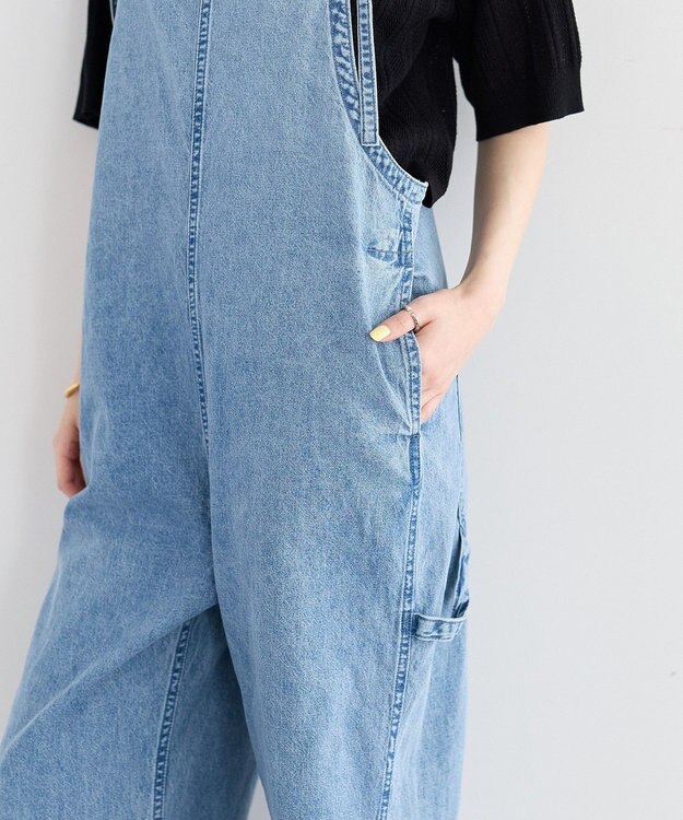 YECCA VECCA 綿麻デニムサロペット Light Indigo