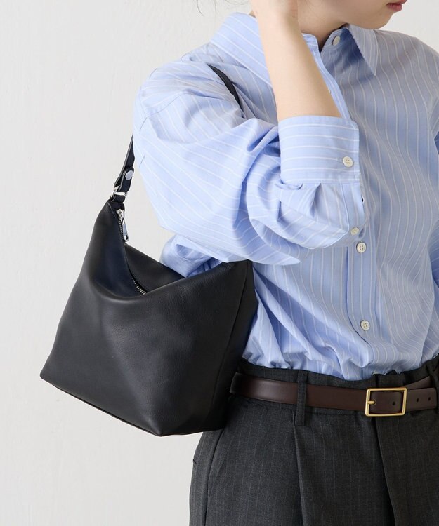 russet 《3/4～価格改定》ソフトレザーシンプルショルダーバッグ(CE-1328-WEB) Black2