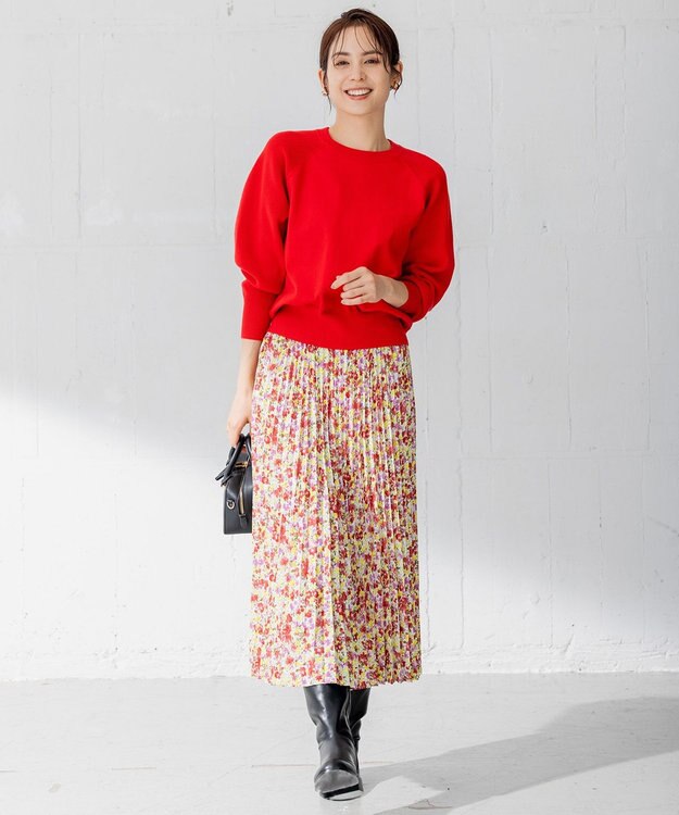 組曲 【選べる8色展開・春まで使える！】バックレースカラー ニット レッド系