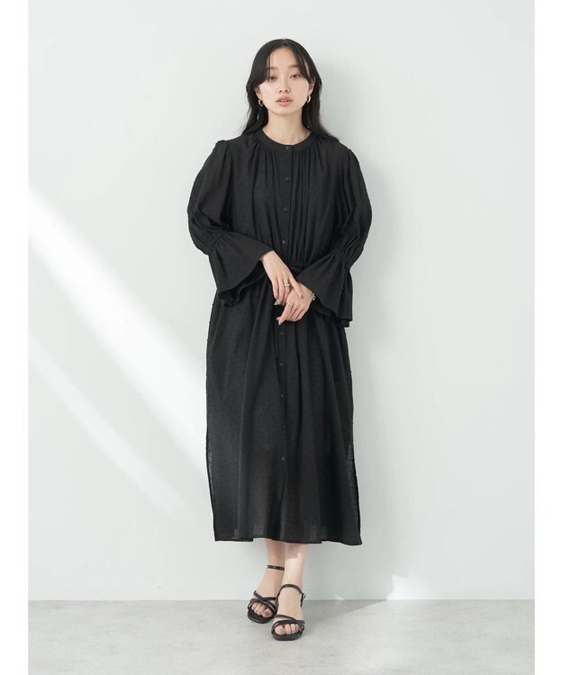 earth music&ecology ドットドビーワンピース Black