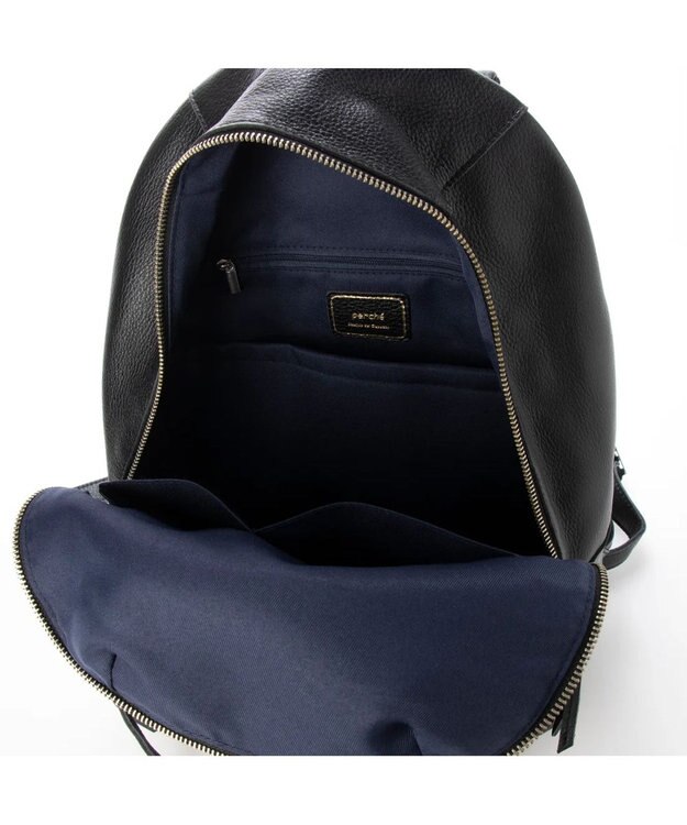 UNBILLION perche / 牛革ソフトシュリンクタイプリュック ブラック