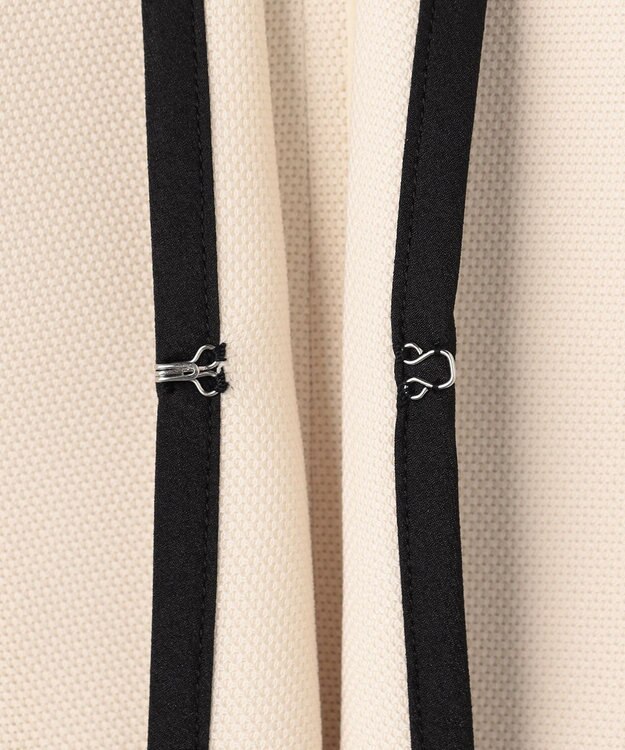 ANY SIS S シアーメッシュ ノーカラージャケット ライトベージュ×ブラック