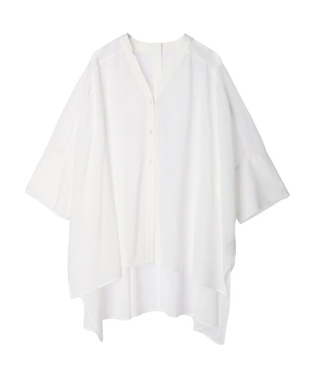 AMERICAN HOLIC バックギャザーＶネックシアーシャツ Off White