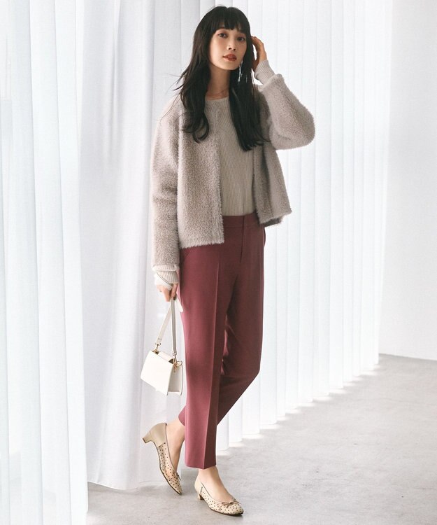 ANY SIS S 【洗える】シャギーニット アウター ベージュ