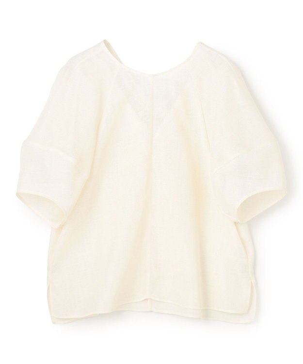 BEIGE， LIATRIS / バックリボン ハーフスリーブブラウス Ecru