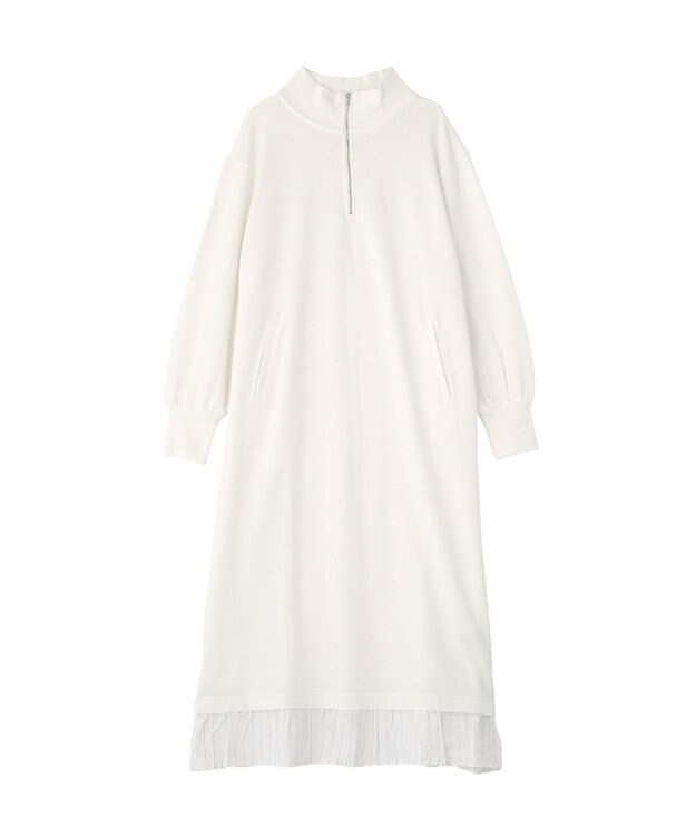 earth music&ecology レイヤーヘムワンピース White