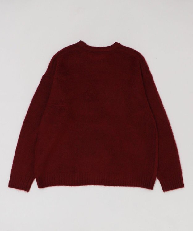 WEGO 【ユニセックス着用ITEM/MLサイズ展開/25年秋冬新作】ファジーグラフィックプルオーバー ワイン