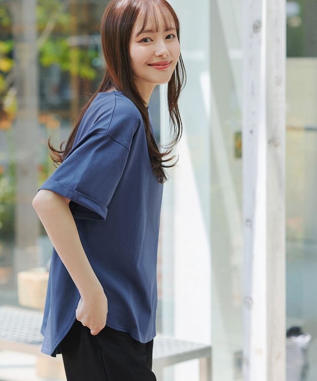 Tiaclasse 【接触冷感・UVカット・吸水速乾・洗える】バックシャンカットソープルオーバー ブルー