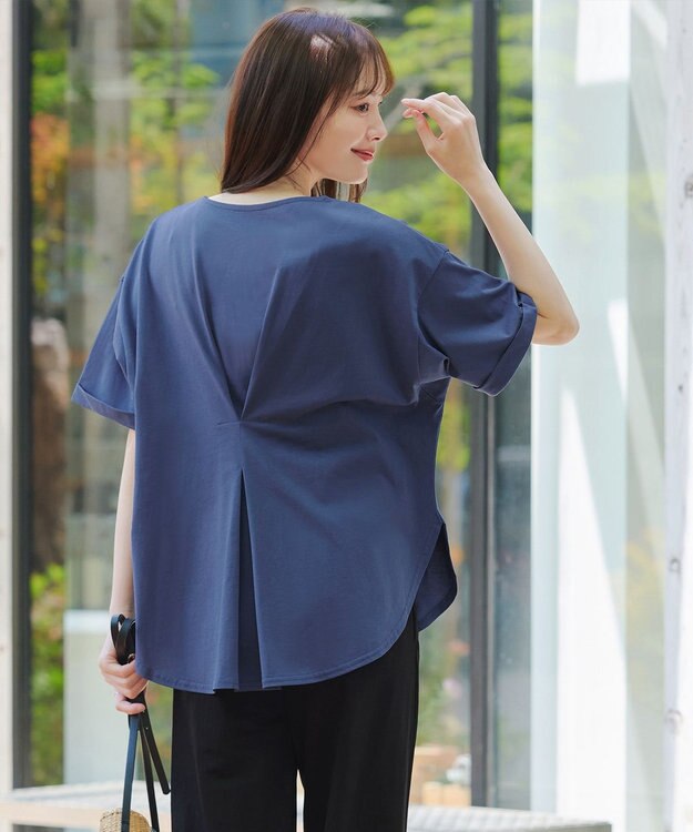 Tiaclasse 【接触冷感・UVカット・吸水速乾・洗える】バックシャンカットソープルオーバー ブルー