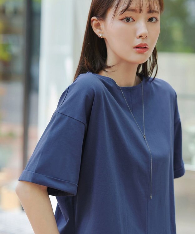 Tiaclasse 【接触冷感・UVカット・吸水速乾・洗える】バックシャンカットソープルオーバー ブルー