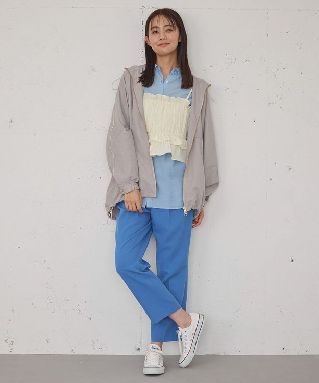 Green Parks ””とろっ””とシルキーシャツ Gray Beige