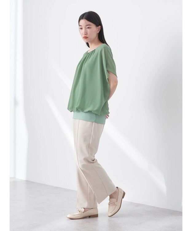 earth music&ecology シアードッキングドルマンブラウス Light Green