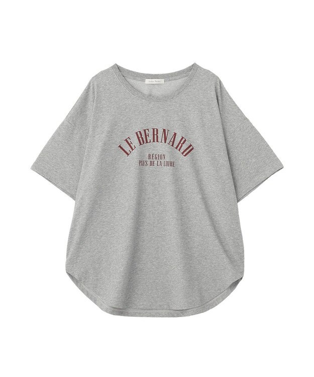 Green Parks 裾ラウンド機能ロゴTシャツ Gray Mixture