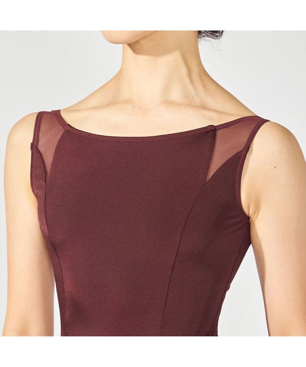 Chacott 【Nela ライン】ノースリーブレオタード マホガニー