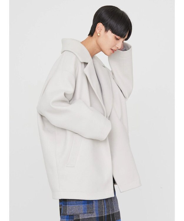 AMERICAN HOLIC 中空ＦＩＢＥＲコクーンミディコート Light Gray