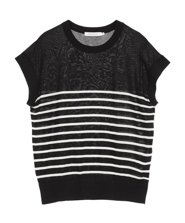 AMERICAN HOLIC 【接触冷感】フレンチスリーブニットプルオーバー Border