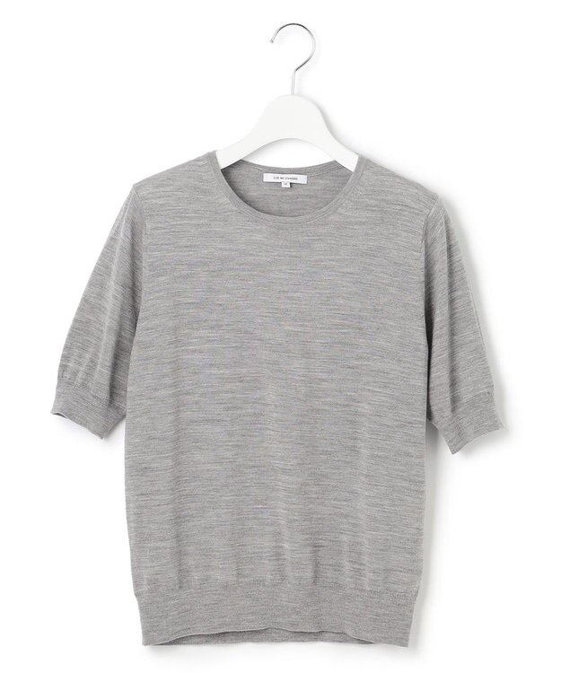 23区 【アンサンブル対応】サステナブルウール 半袖 ニット ライトグレー
