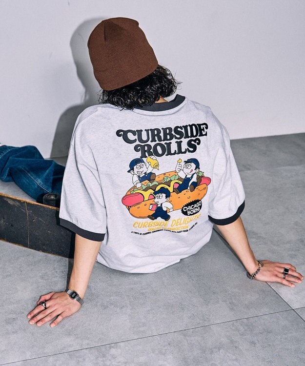 WEGO ボーイズグラフィックリンガーBIGT（S） ライトグレー