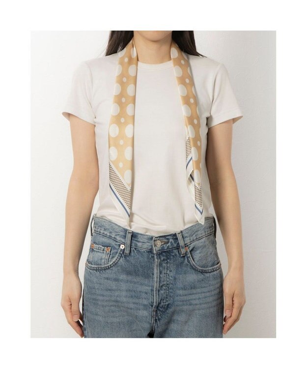 UNBILLION カシュネ cache nez / ドット柄スカーフ ベージュ