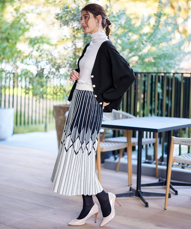 Tiaclasse 【洗える】シェルボタンカーディガン ブラック