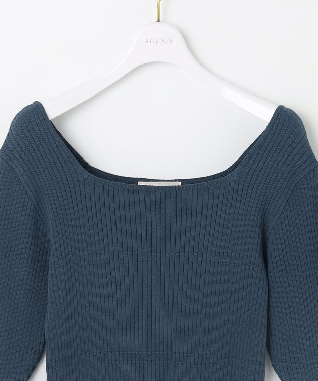 ANY SIS 【2SET】リボンカーデツイン ニット ダークブルー