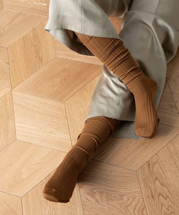 TRICOTE 6x2 RIB OVER KNEE SOCKS／6×2リブオーバーニーソックス 85CAMEL
