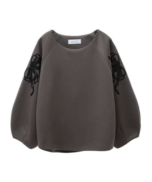 Green Parks ■ＥＳＣＡＲ　リボンコード刺繍プルオーバー Charcoal Gray
