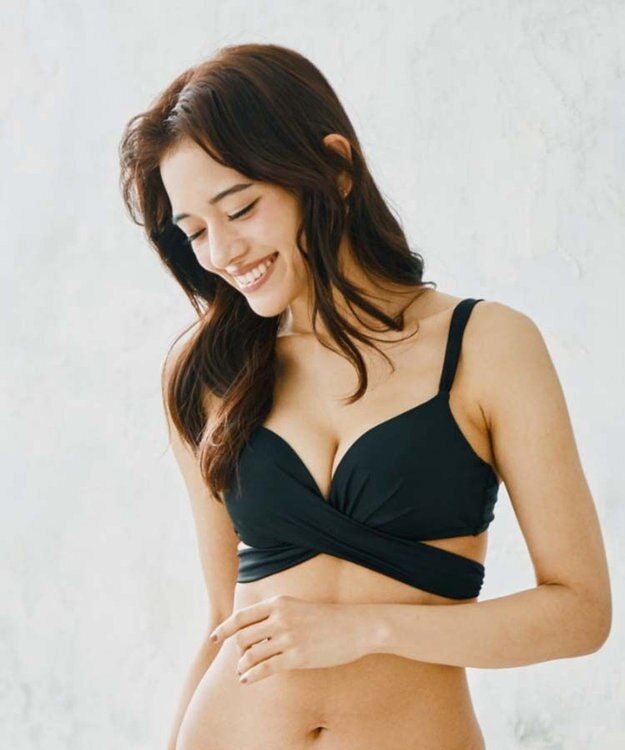 San-ai Resort（三愛水着楽園） 【WEB限定商品】ワコール共同開発 ノンワイヤーなのにぷっくり美胸を作る【ダブルアップ】　クロスビキニ M1/M2/L1　　【San-ai Resort（サンアイリゾート）】 ブラック