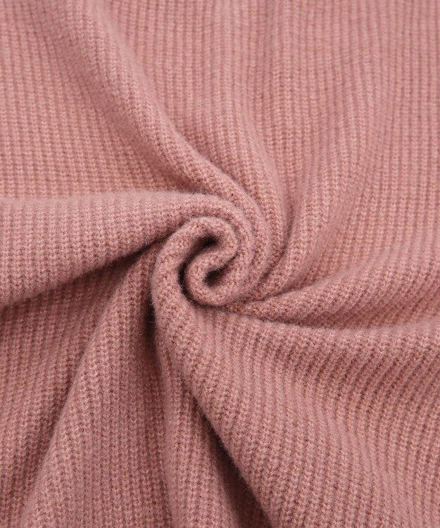 Tiaclasse L 【洗える】Vネック起毛ニットトップス ピンク