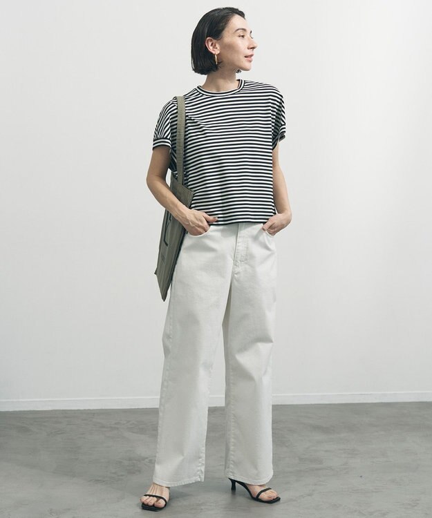 UNFILO L 【UNFILO DENIM/新色追加】撥水ストレッチ ルーズワイドデニム 【NEW】オフ