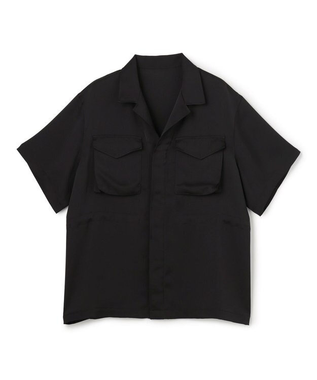 uncrave ライトダブルサテン シャツジャケット ブラック