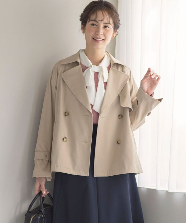 組曲 【WEB限定】コットンライクツイル ショートトレンチコート キャメルベージュ系