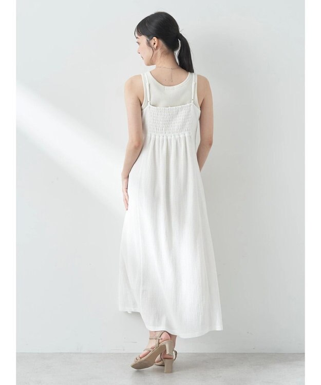 earth music&ecology チェックキャミワンピース White