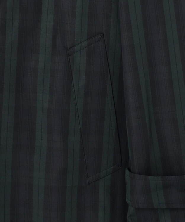 J.PRESS MEN 【オンオフ兼用 / ストレッチ / 撥水 / 洗える】トリコット3レイヤーバルマカンショートコート / フードデタッチャブル ネイビー系3