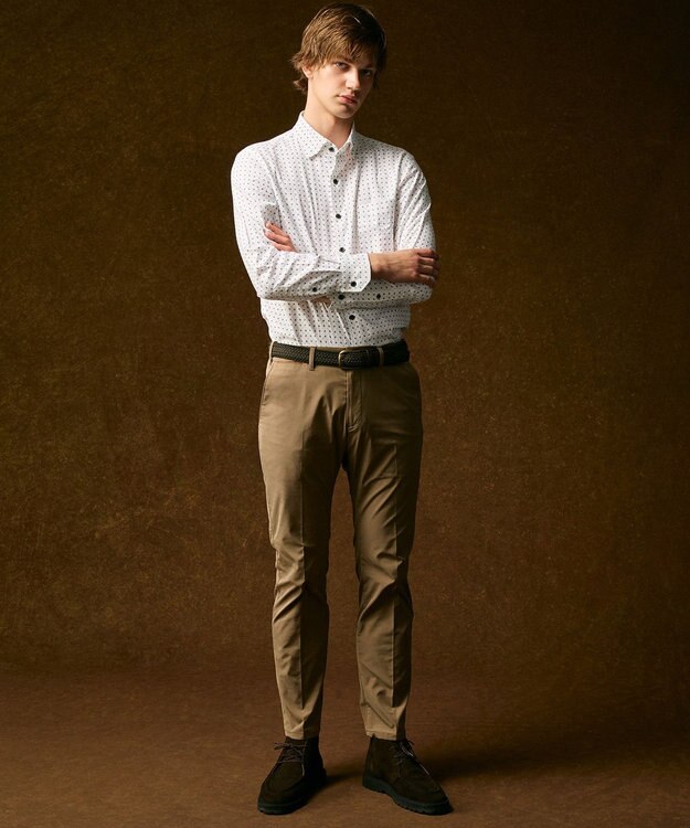 JOSEPH ABBOUD 【キングサイズ・オーガニックコットン使用・自然なストレッチ性】JOE COTTON ストレッチオックスペイズリー シャツ ホワイト系5