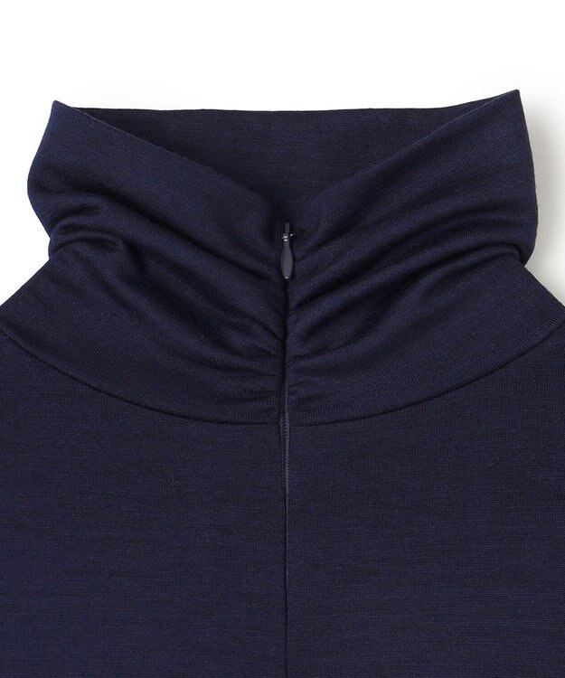 BEIGE， 【洗える】CALDANA / タートルネックロングドレス Navy