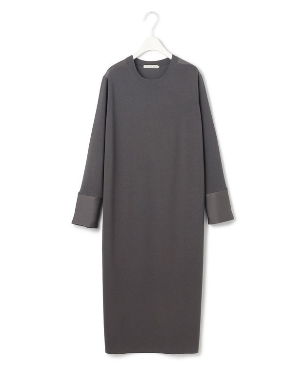 ICB L 【洗える】 クロスコンビ ワンピース チャコール系