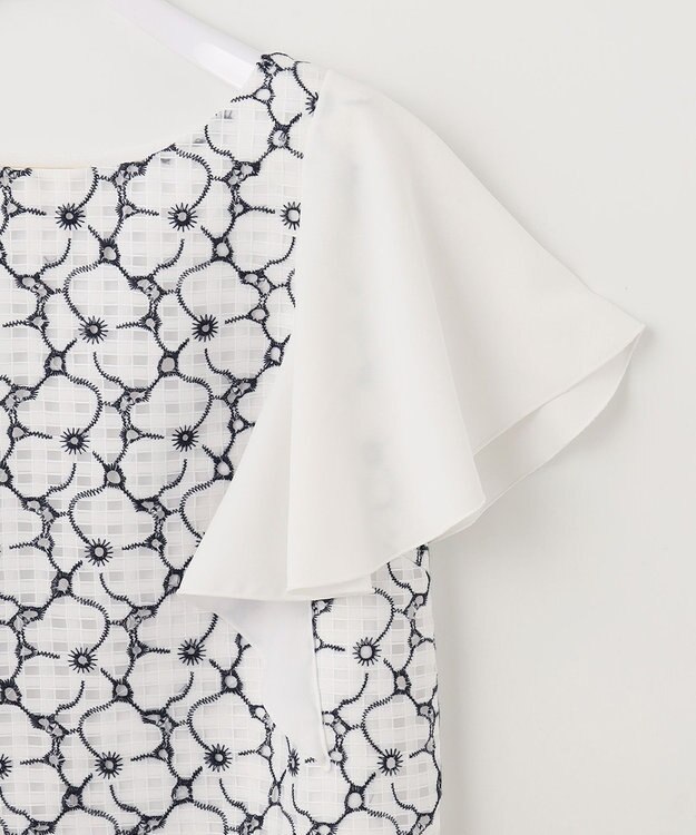 ANY SIS 【優木まおみさんコラボ】愛しの着回し カーディガン×ブラウス セット ネイビー×オフ