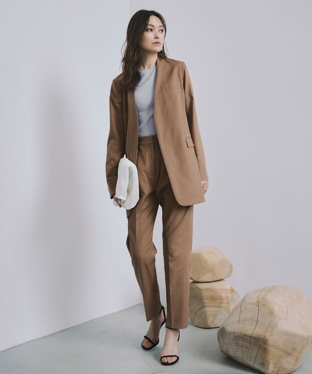 ICB 【セットアップ対応・洗える】 LooseWeave テーパードパンツ レディッシュブラウン系