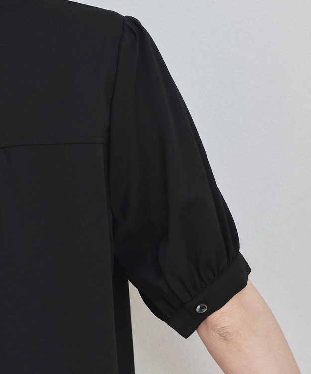 Tiaclasse L 【新色追加】パフスリーブシャツブラウス ブラック