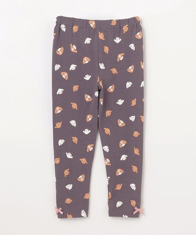 ANY KIDS 総柄プリントレギンス ココア×イヌ