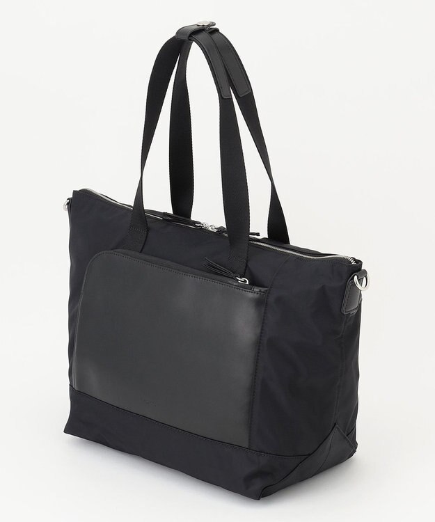 Y'SACCS ナイロン×リサイクルレザー　コンビマルチトート ブラック