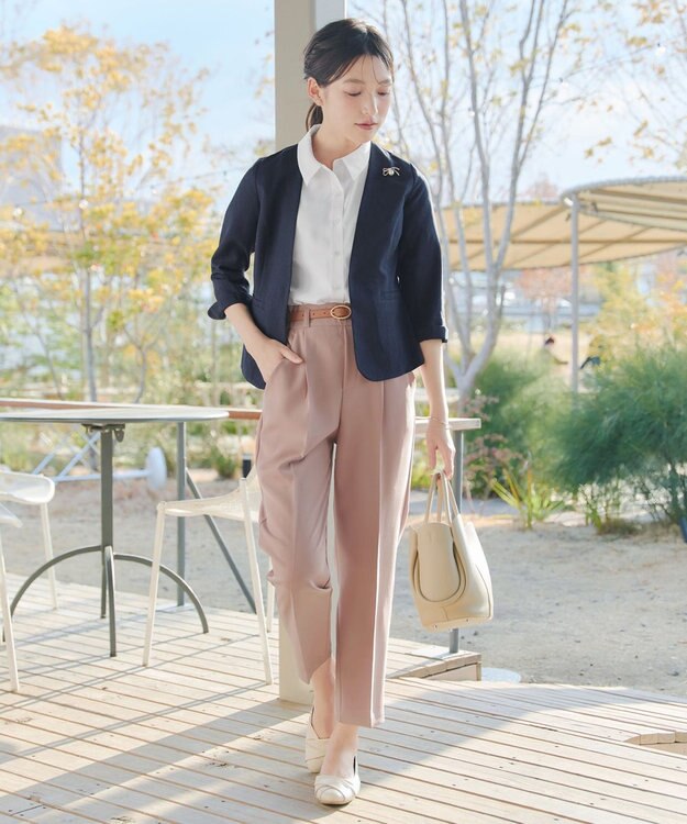 Tiaclasse L 【新色追加】パフスリーブシャツブラウス オフホワイト