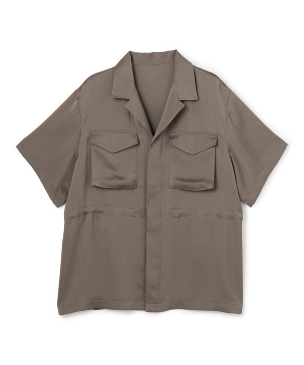 uncrave ライトダブルサテン シャツジャケット トープ