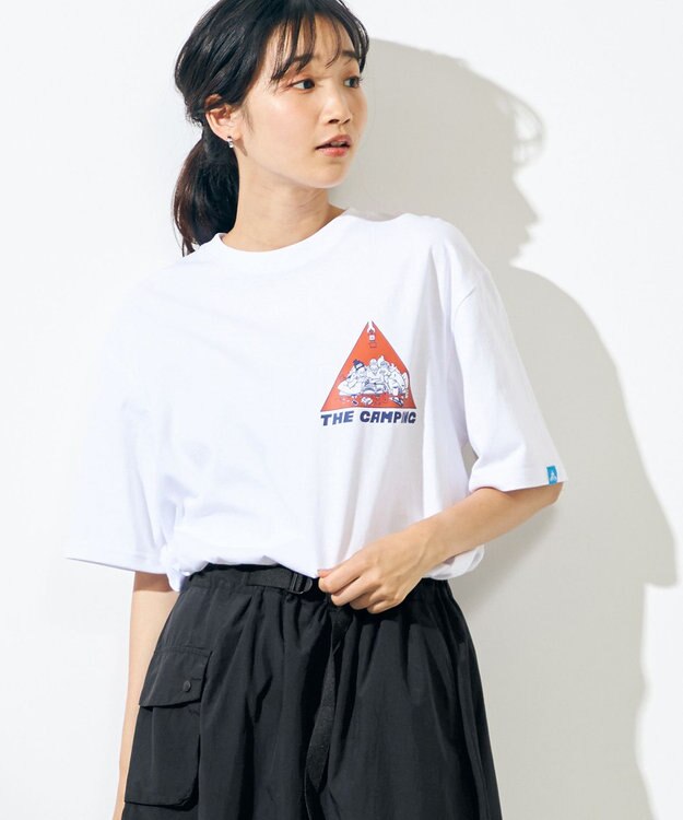 SHARE PARK MENS 【UNISEX】UVカット アートコラボTシャツ〈CAMP〉 ホワイト