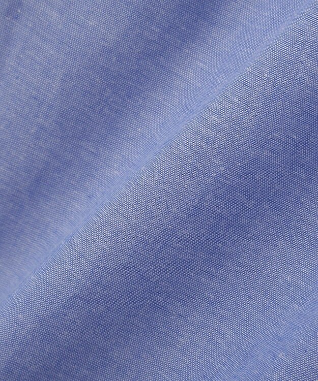 Green Parks 綿麻混Ｖネックオーバーサイズシャツ Sax