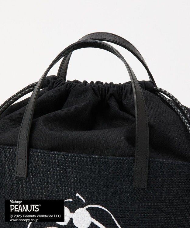 russet 【2025SS】《PEANUTS×russetコラボ第二弾》カゴトートバッグ小(CE-1515) Black
