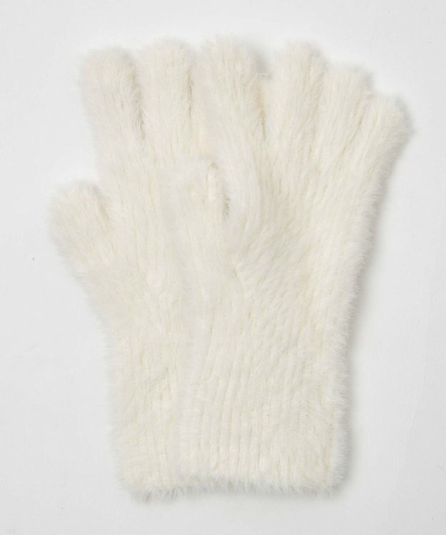 WEGO 指出し穴付きシャギーグローブ ホワイト